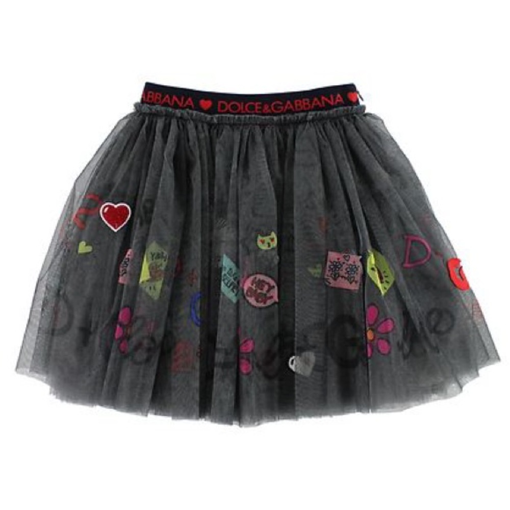 🌸 Dolce & Gabbana Tulle Skirt with Print/Patches